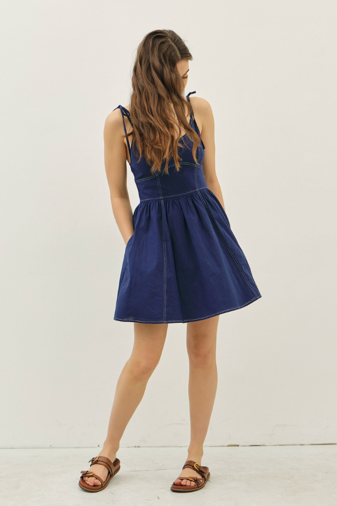 Alexandria Mini Dress in Navy