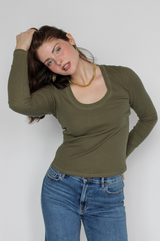 Sirena Rib Long Sleeve Top By Z Supply