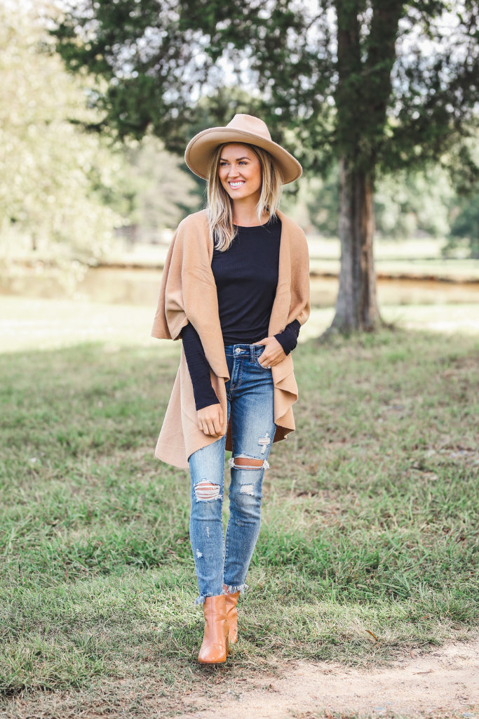 Perfect Shawl Vest in Camel