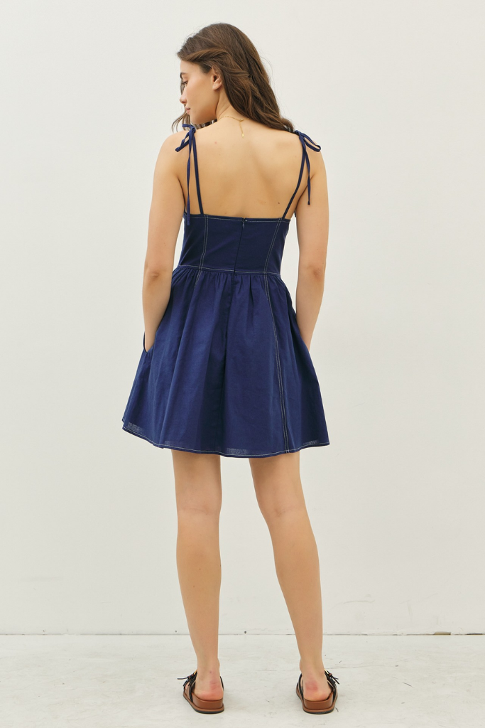 Alexandria Mini Dress in Navy