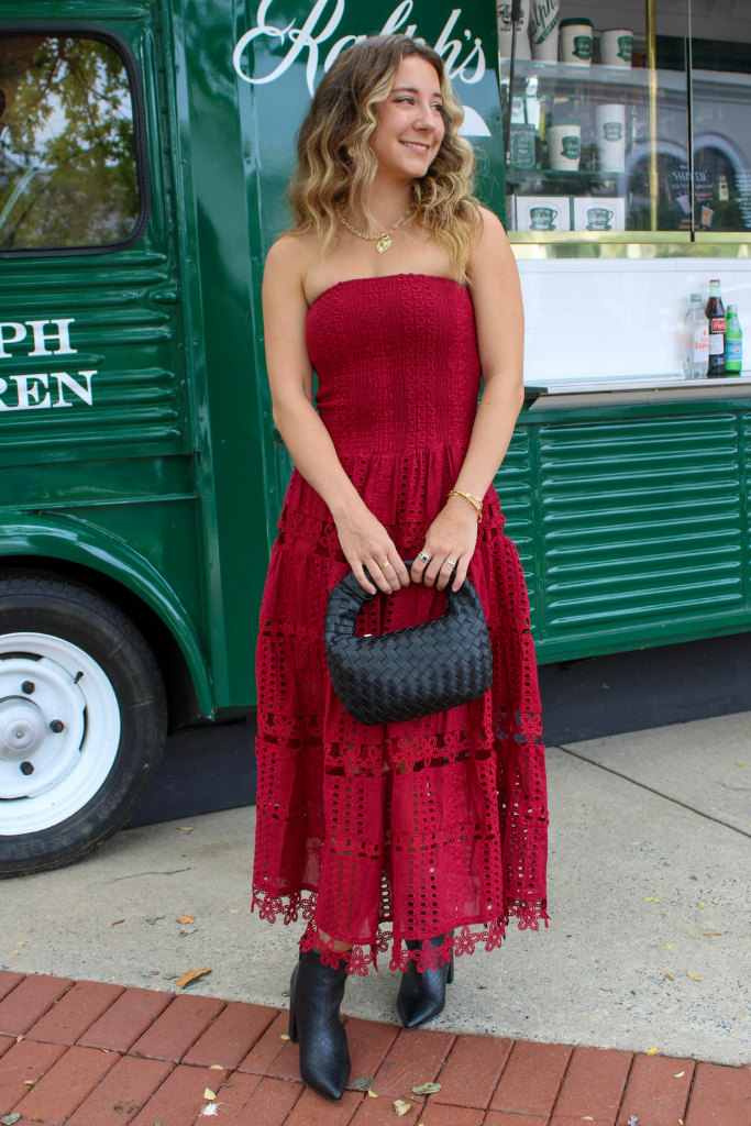 Safe Haven Midi Dress In Cherry Burgundy