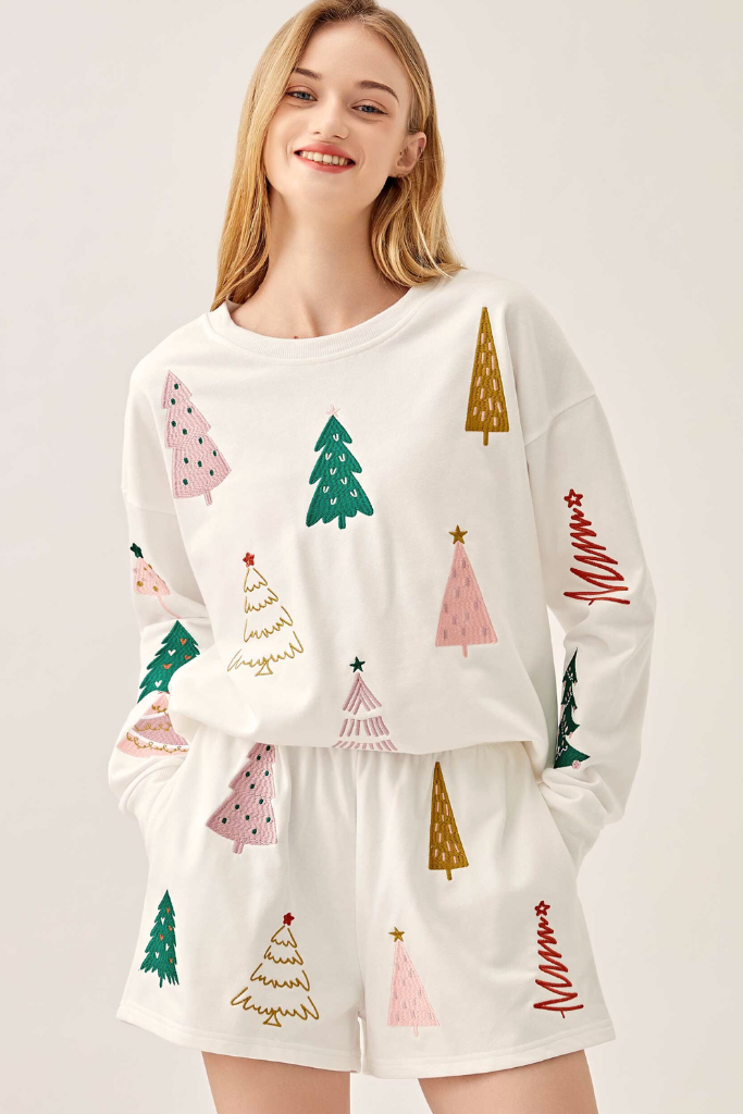 Oh Christmas Tree Embroidered Sweatshirt