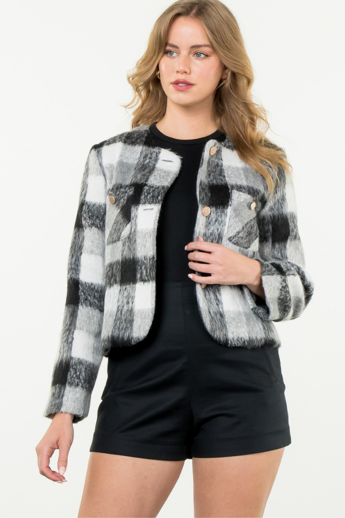 Eleanor Plaid Wool Jacket