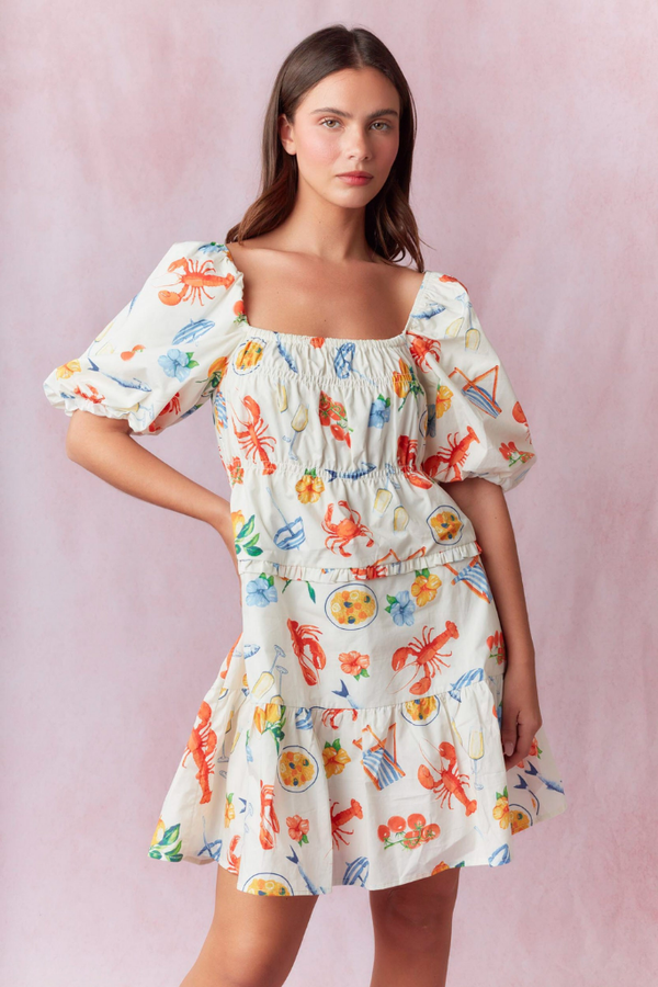 Myla Coastal Print Mini Dress