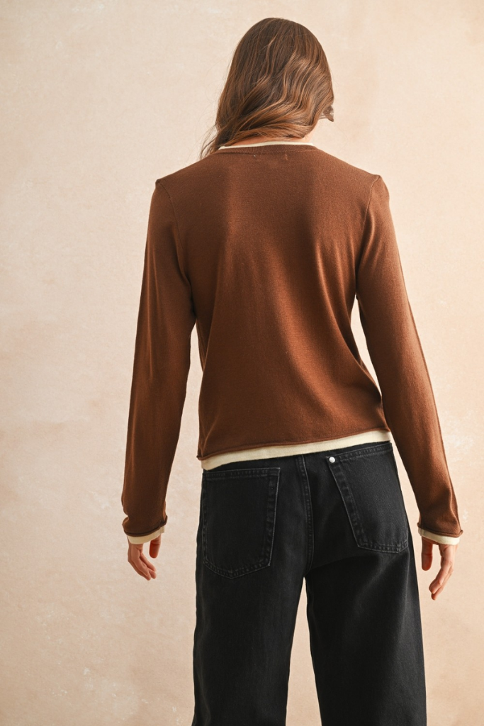 Leona Layered Top in Brown