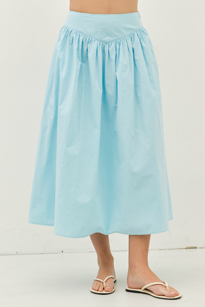 Anastasia Midi Skirt in Light Blue