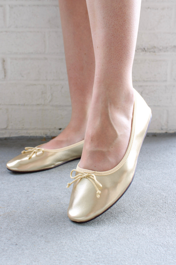 Swan Lake Ballet Flats In Gold