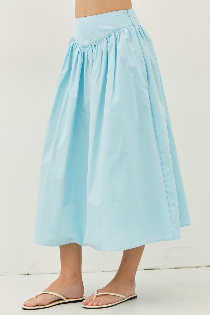 Anastasia Midi Skirt in Light Blue
