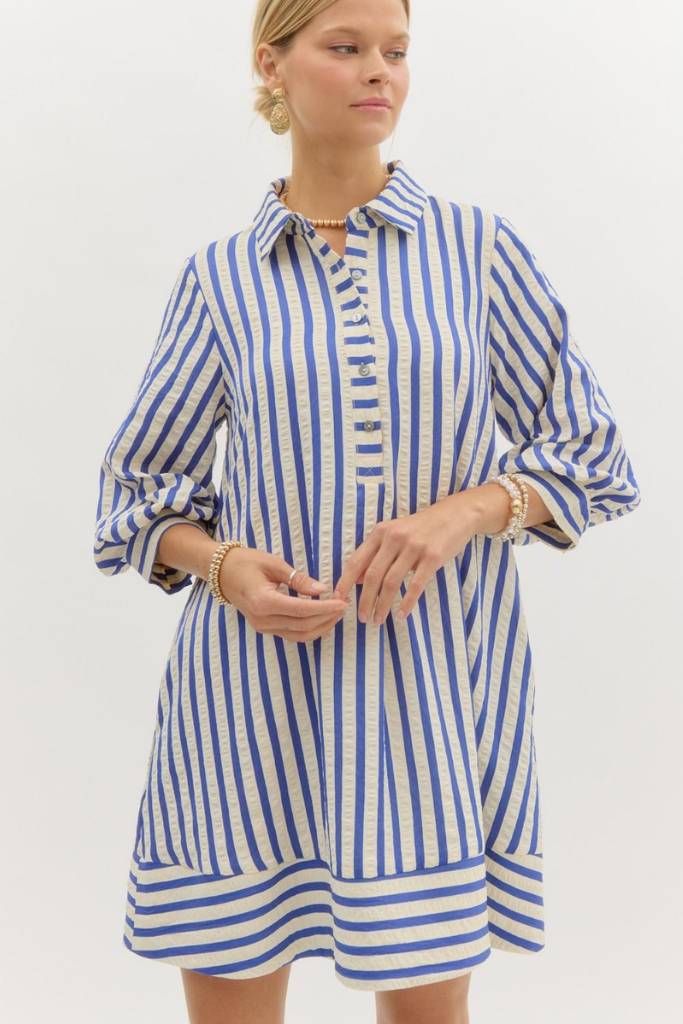 Lucie Stripe Shirt Dress