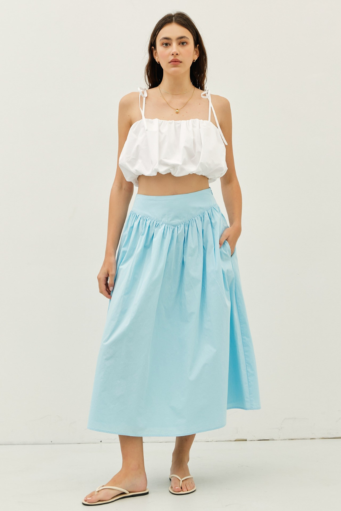 Anastasia Midi Skirt in Light Blue