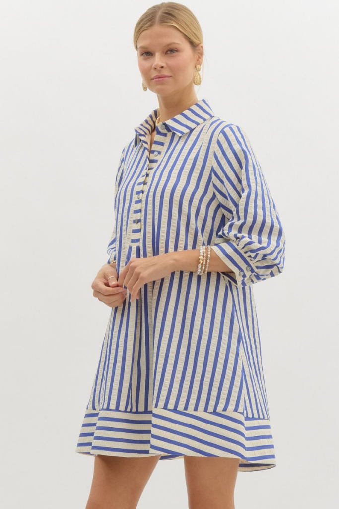 Lucie Stripe Shirt Dress