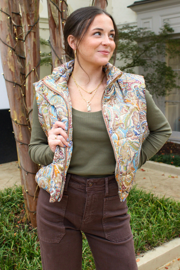 Marsella Paisley Puffer Vest