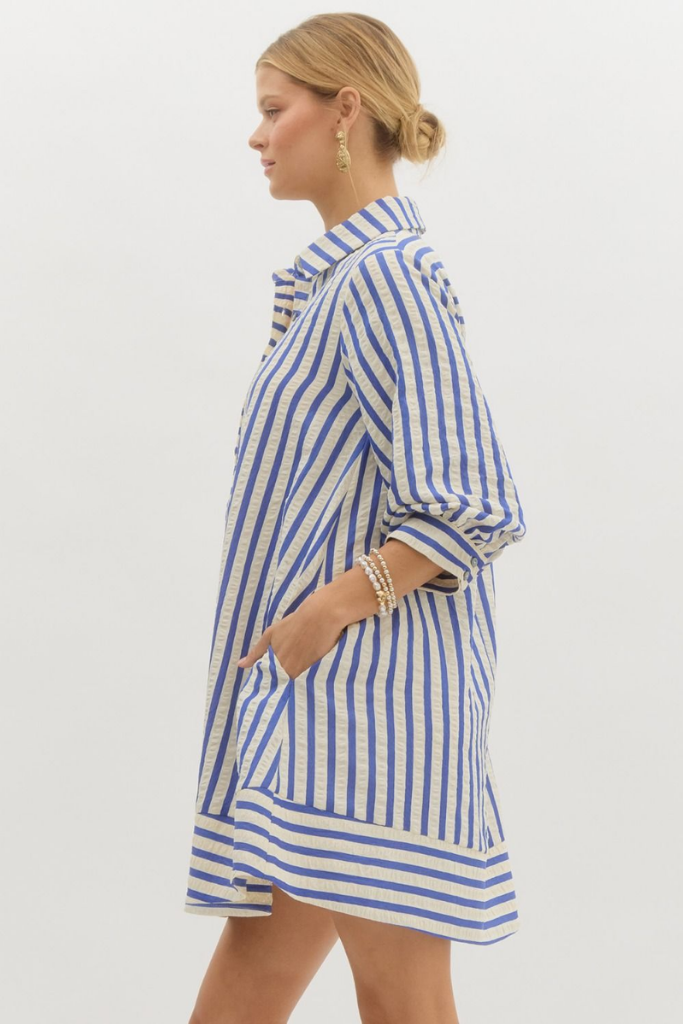 Lucie Stripe Shirt Dress