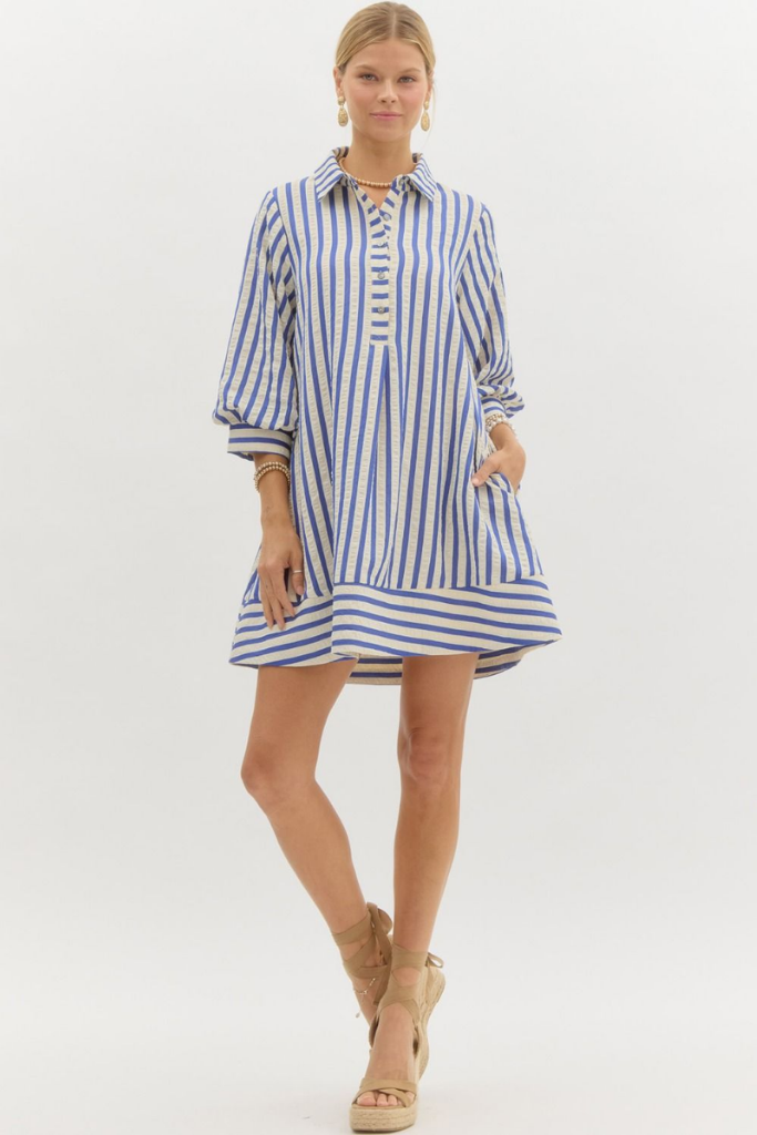 Lucie Stripe Shirt Dress