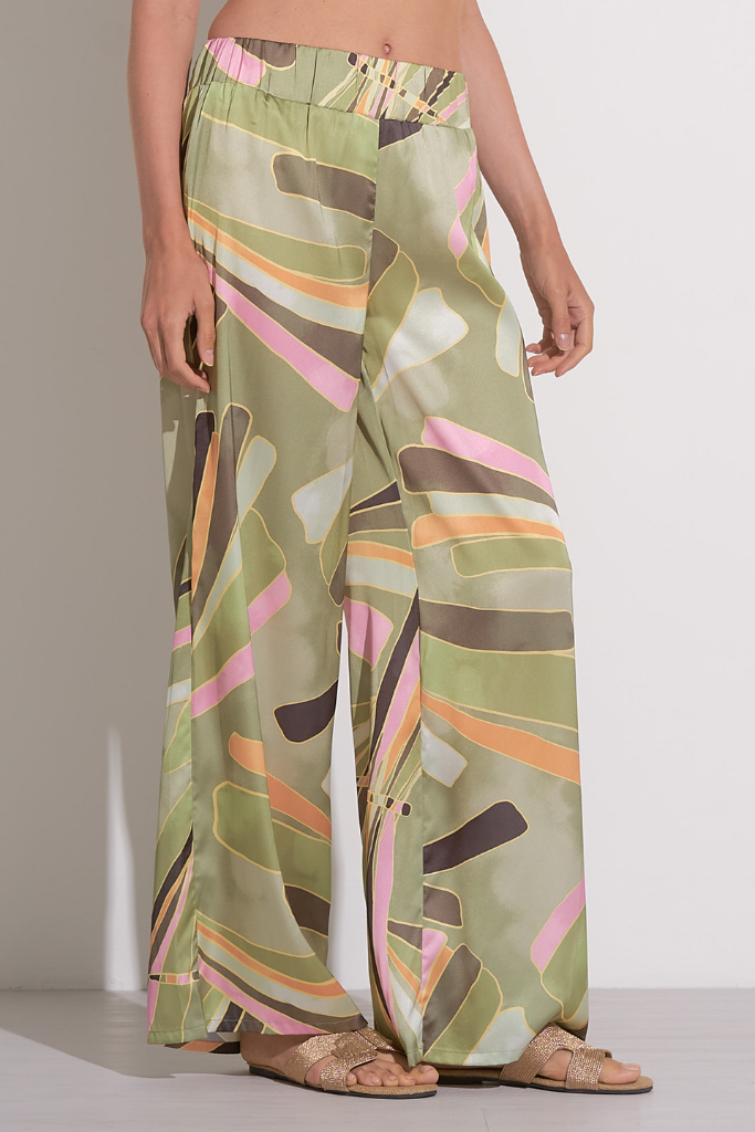 Jenni Satin Printed Wide Leg Pant