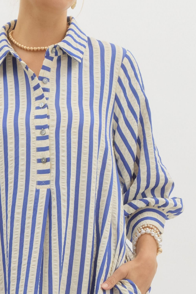 Lucie Stripe Shirt Dress