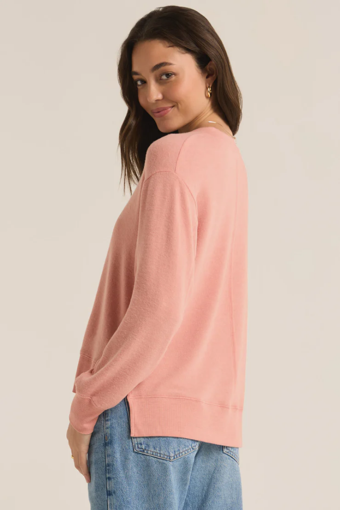 Wilder Cloud V Neck Sweater in Rose Haze by Z Supply