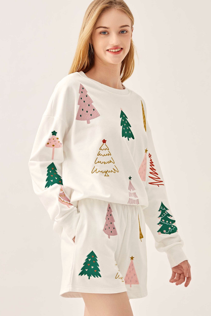 Oh Christmas Tree Embroidered Sweatshirt