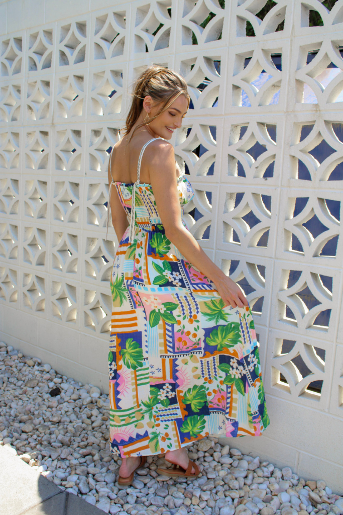 Marina Island Print Maxi Dress