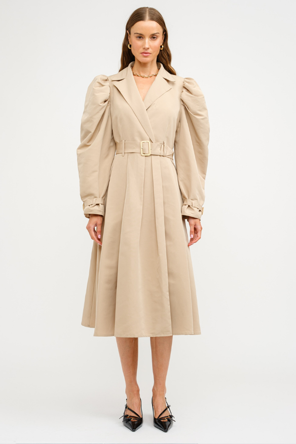 Dallas Puff Sleeve Trench Coat