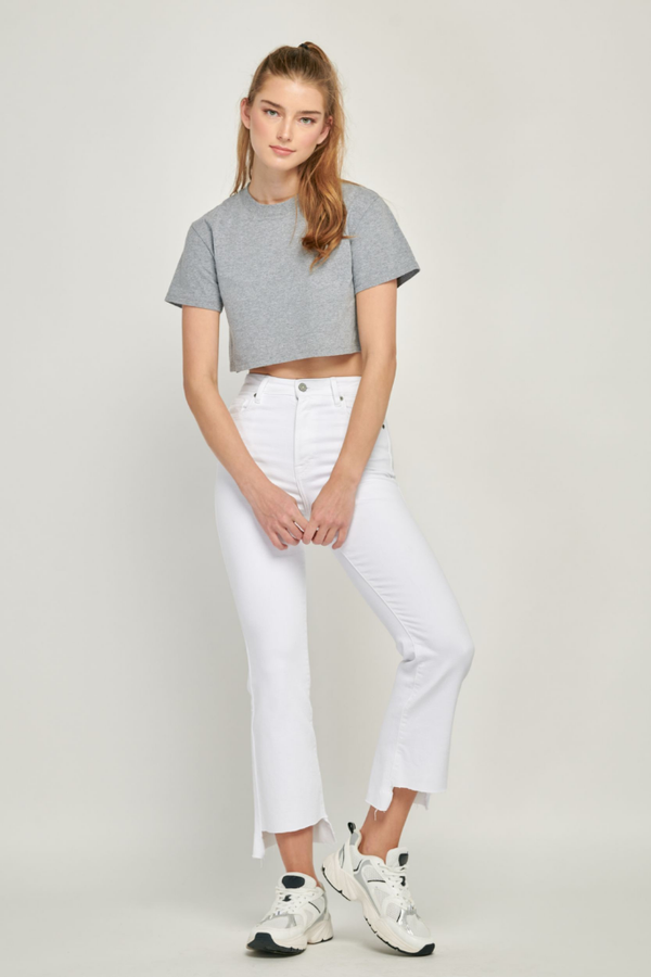 Happi Crop Flare Jean in White