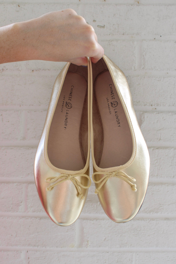 Swan Lake Ballet Flats In Gold