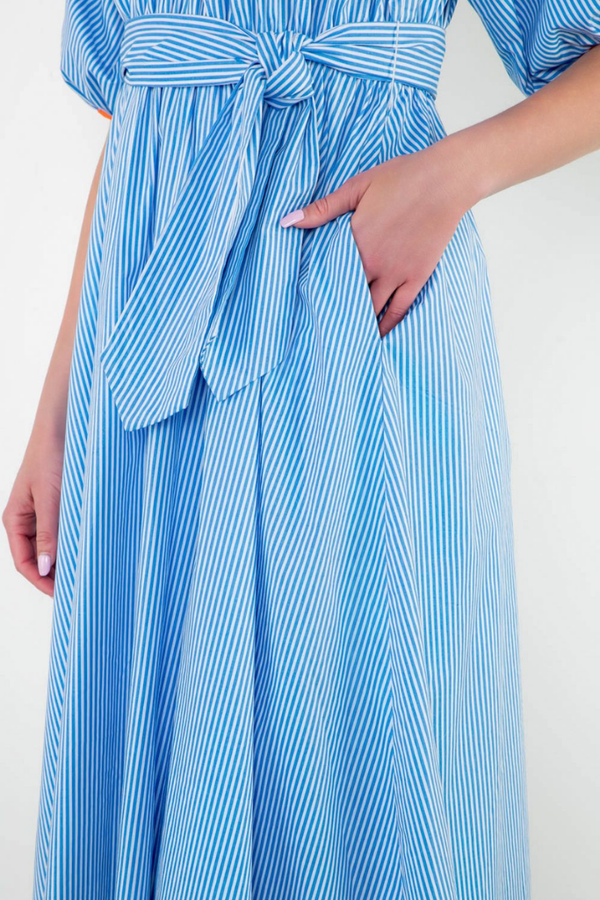 Gloria Seersucker Midi Dress