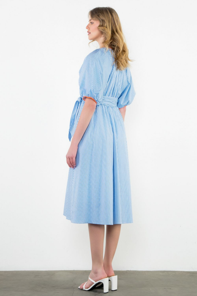 Gloria Seersucker Midi Dress