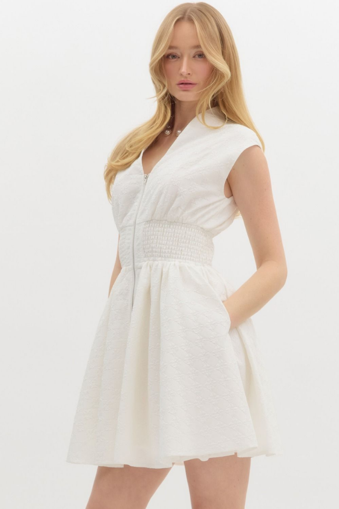 Elizabeth Zip Front Mini Dress