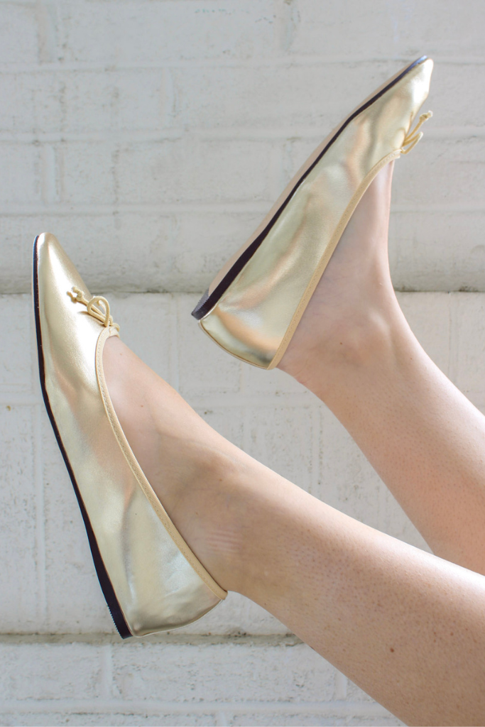 Swan Lake Ballet Flats In Gold