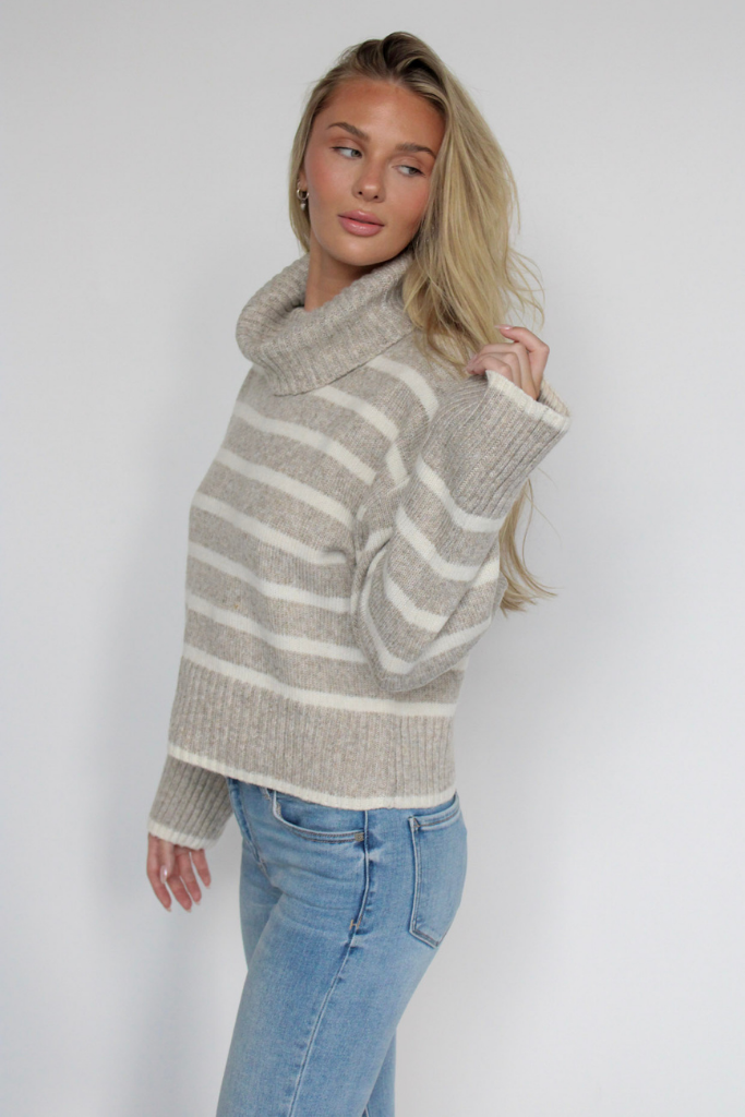 Josephine Striped Turtle Neck Sweater By Z Supply