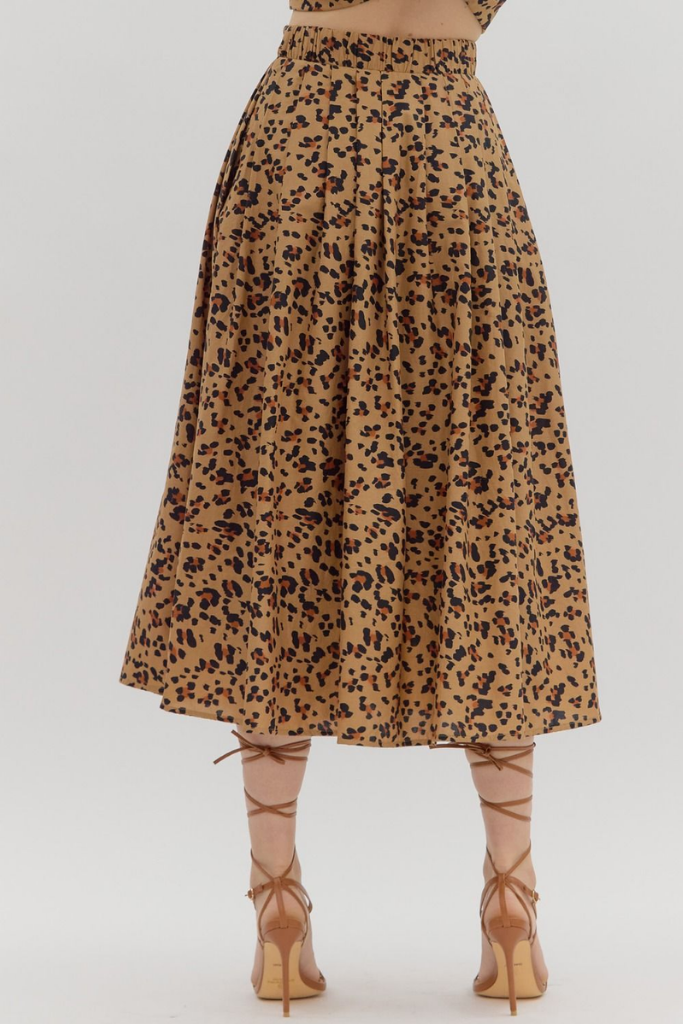Dawn Leopard Print Midi Skirt