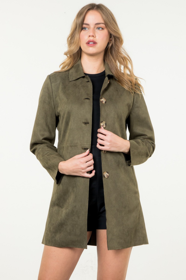 Tribeca Button Up Suede Jacket