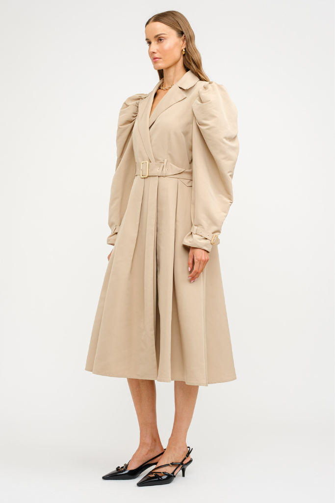 Dallas Puff Sleeve Trench Coat