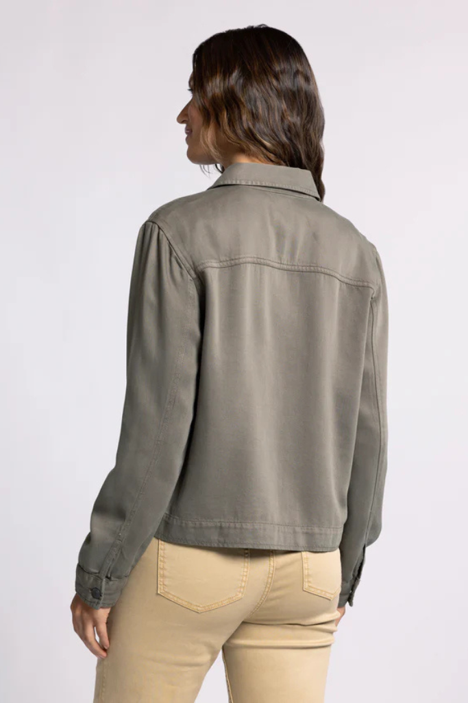 Bonnie Button Front Jacket in Olive