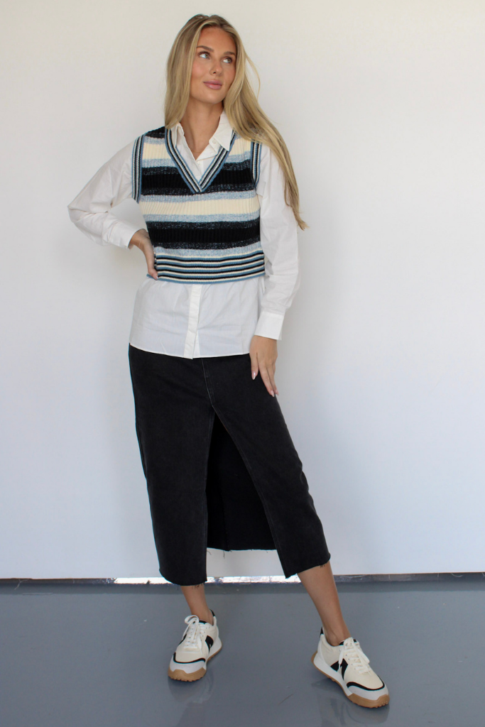 Letting Go Sweater Top in Blue