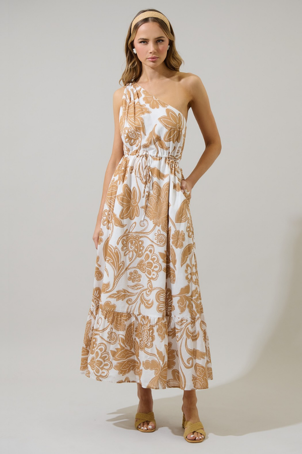 Nadya Floral One Shoulder Maxi Dress