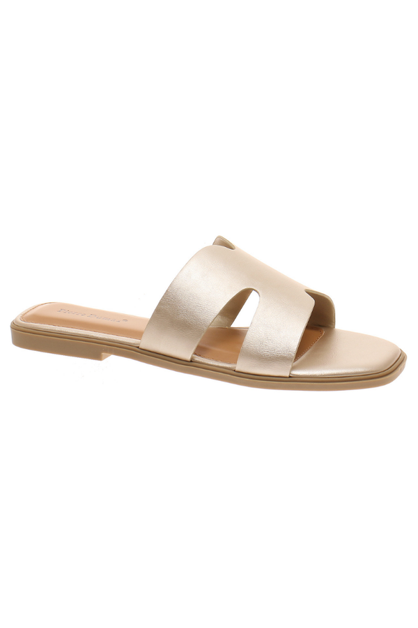 Liza Slide Sandal in Gold