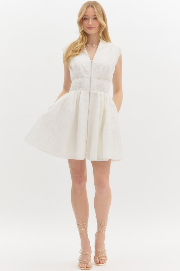 Elizabeth Zip Front Mini Dress