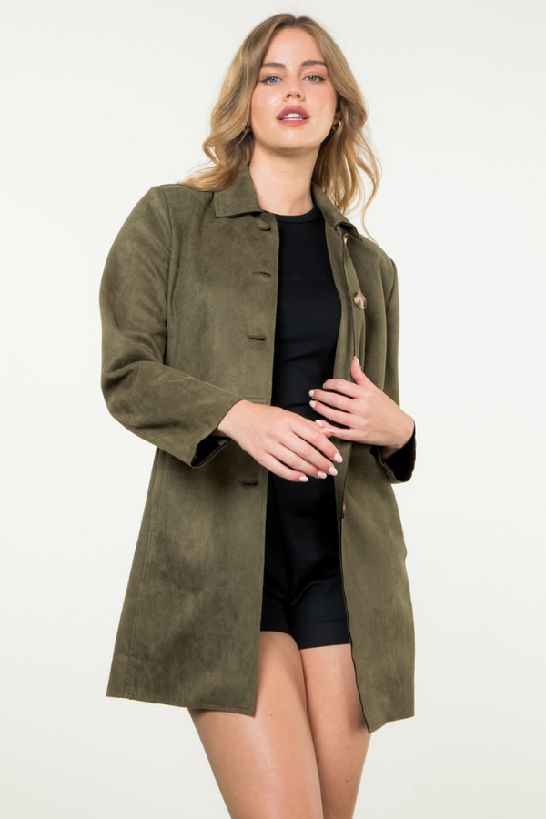 Tribeca Button Up Suede Jacket