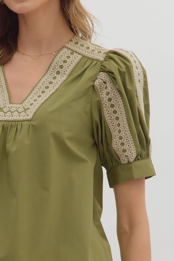Valerie Crochet Trim Top