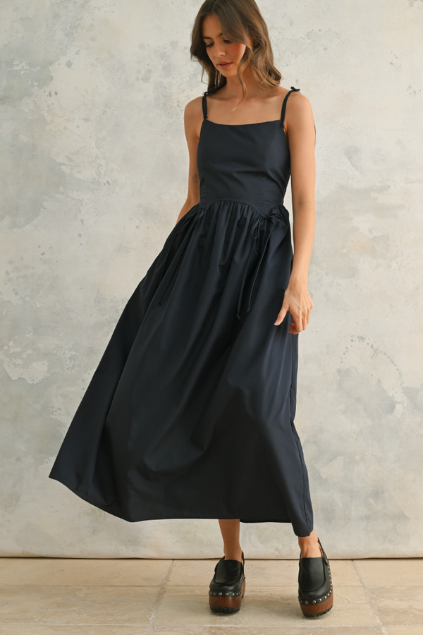 Georgina Corset Maxi Dress in Navy
