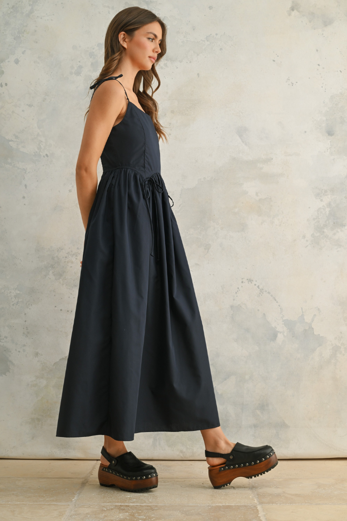 Georgina Corset Maxi Dress in Navy