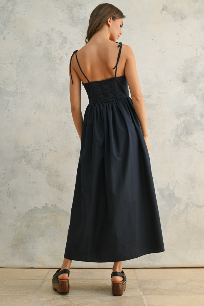 Georgina Corset Maxi Dress in Navy