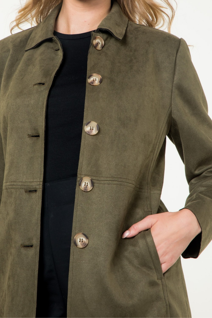 Tribeca Button Up Suede Jacket