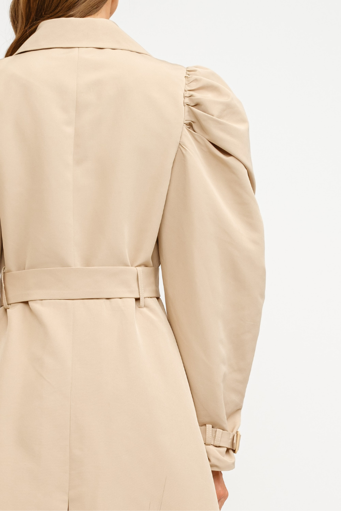 Dallas Puff Sleeve Trench Coat