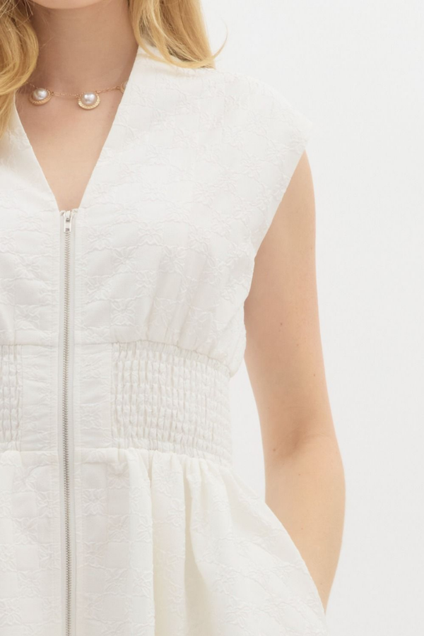 Elizabeth Zip Front Mini Dress