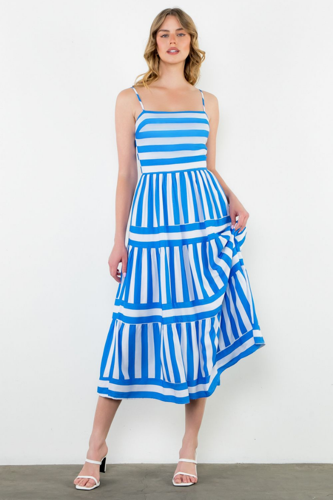 Haven Stripe Midi Dress