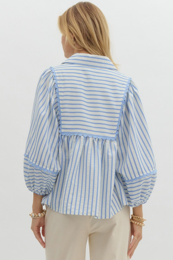 Camille Stripe Babydoll Top