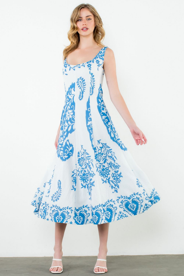 Viola Paisley Midi Dress